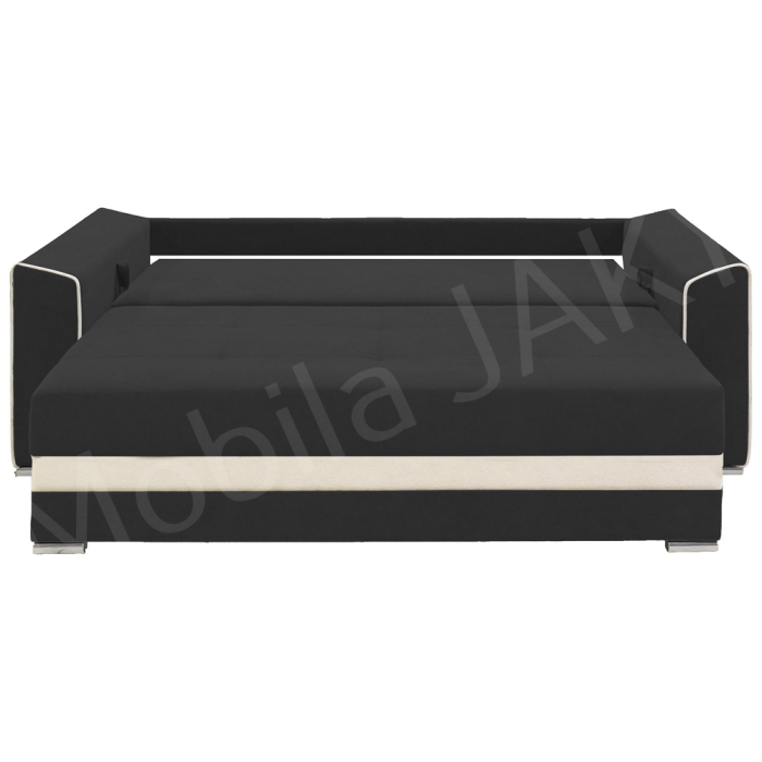 Canapea extensibila Nicole, 3 locuri, gri inchis + crem, cu lada de depozitare, dimensiune 237x96x78cm [5]
