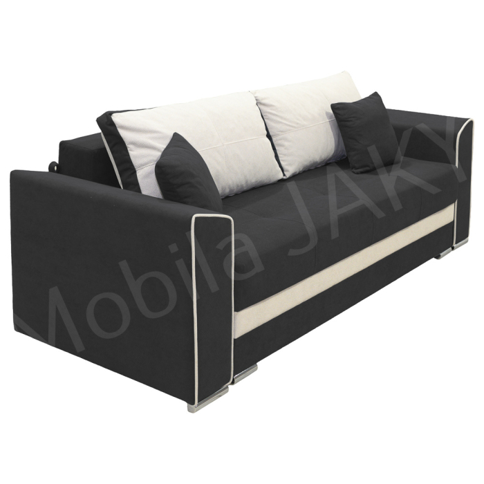 Canapea extensibila Nicole, 3 locuri, gri inchis + crem, cu lada de depozitare, dimensiune 237x96x78cm [3]