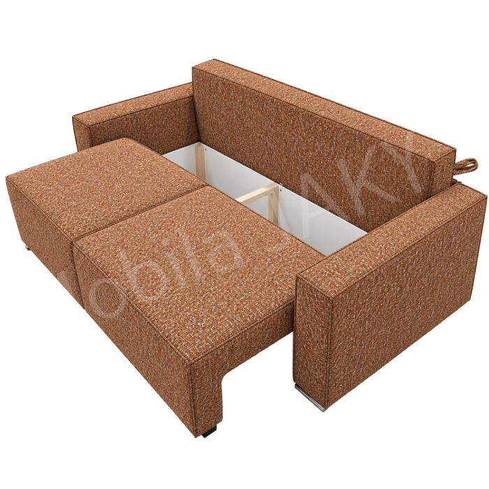 Canapea RIVA , stofa caramiziu P52, extensibila, cu lada de depozitare 230x100x82 [5]