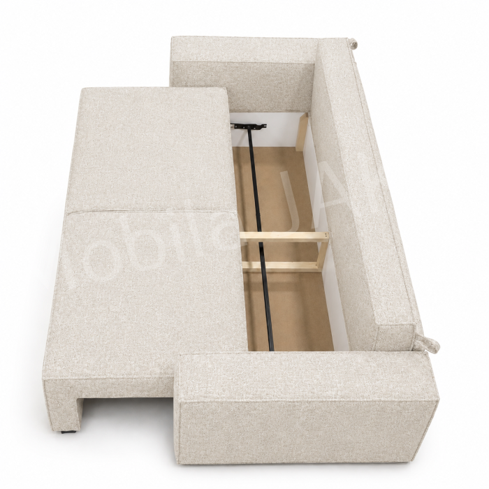 Canapea RIVA , stofa crem P04, extensibila, cu lada de depozitare 230x100x82 [5]