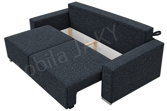 Canapea RIVA , stofa negru P98, extensibila, cu lada de depozitare 230x100x82 [6]