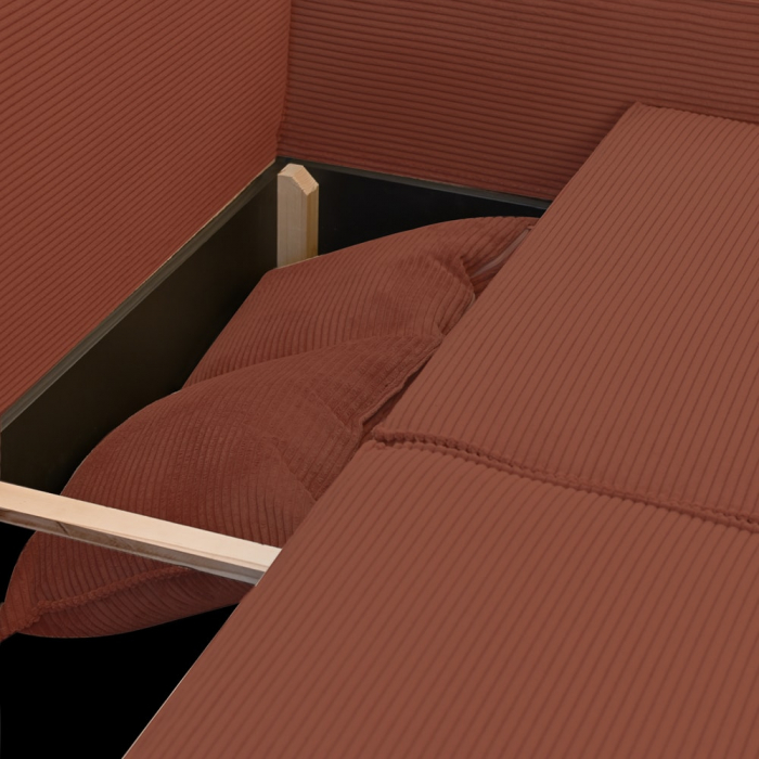 Coltar extensibil Lincoln mini dreapta, cu lada de depozitare 280*185*102, caramiziu -52 N [6]