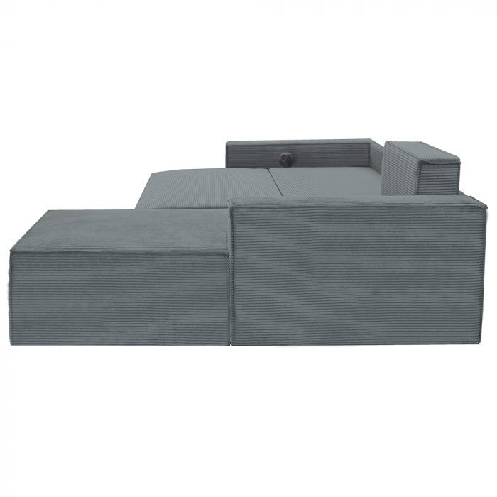Coltar extensibil Lincoln mini dreapta, cu lada de depozitare, 280*185*102 cm, gri 85N [6]