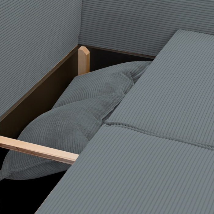 Coltar extensibil Lincoln mini dreapta, cu lada de depozitare, 280*185*102 cm, gri 85N [7]