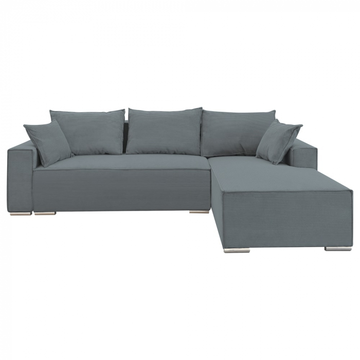 Coltar extensibil Lincoln mini dreapta, cu lada de depozitare, 280*185*102 cm, gri 85N [2]