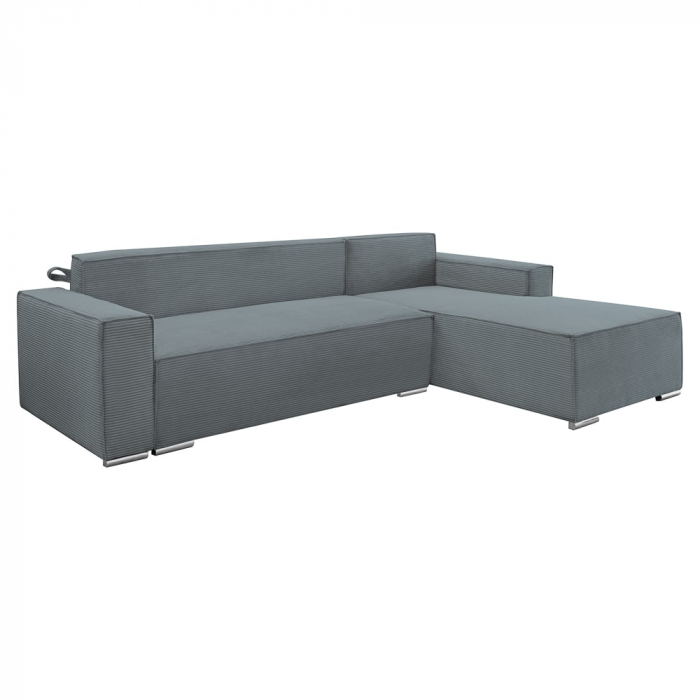 Coltar extensibil Lincoln mini dreapta, cu lada de depozitare, 280*185*102 cm, gri 85N [4]