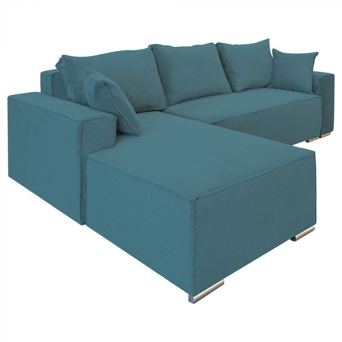 Coltar extensibil Lincoln mini stanga, cu lada de depozitare, 280*185*102 cm, turcoaz 75N [3]
