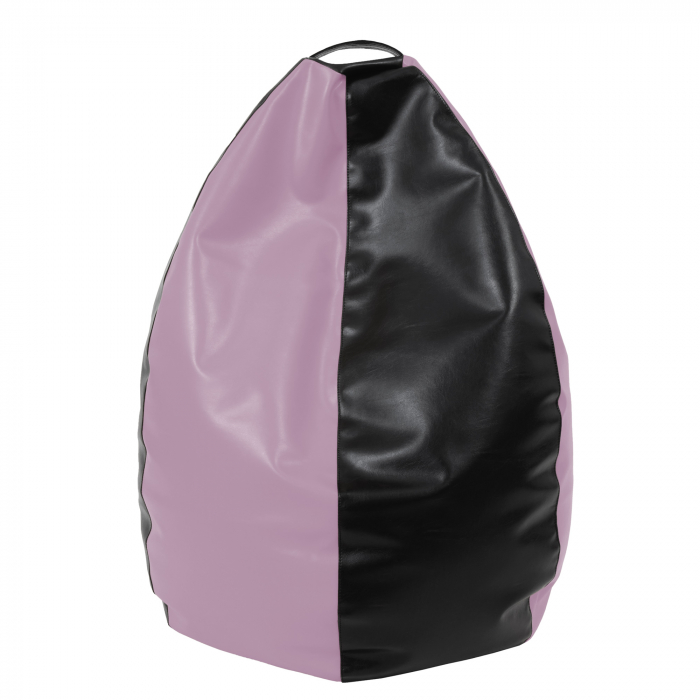 Mara - fotoliu puff - imitatie piele - negru/mov [1]