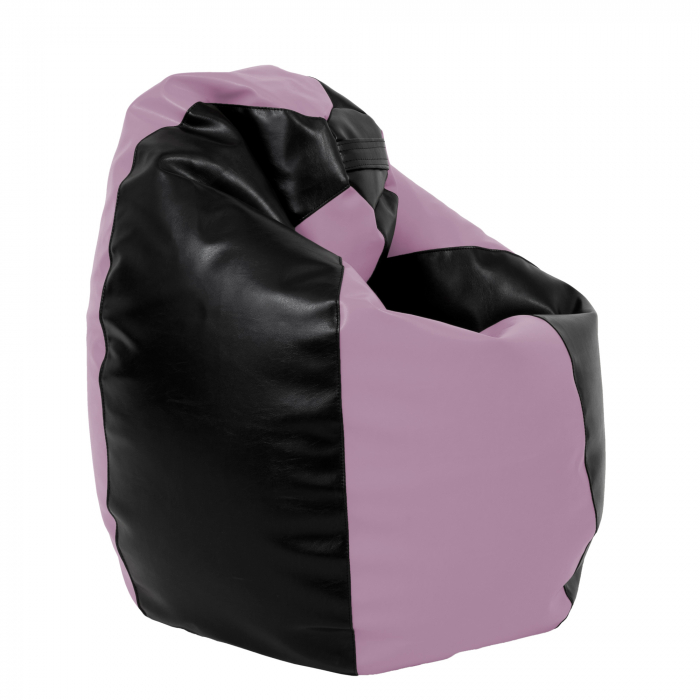 Mara - fotoliu puff - imitatie piele - negru/mov [3]