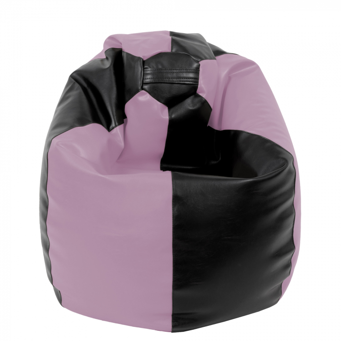 Mara - fotoliu puff - imitatie piele - negru/mov [2]