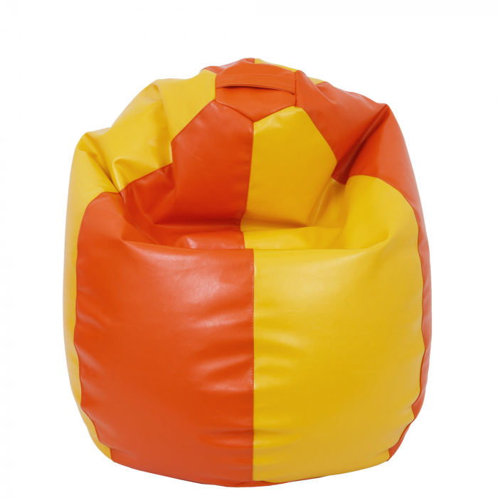 Mara - fotoliu puff - imitatie piele - portocaliu/galben [2]