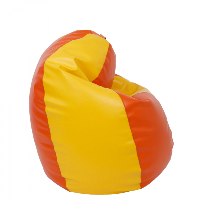 Mara - fotoliu puff - imitatie piele - portocaliu/galben [3]