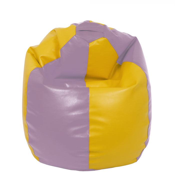 Mara - fotoliu puff - imitatie piele - mov/galben [2]