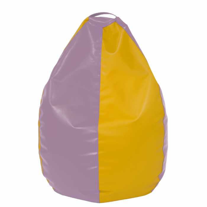 Mara - fotoliu puff - imitatie piele - mov/galben [1]