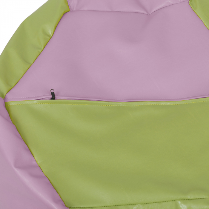 Mara - fotoliu puff - imitatie piele - mov/verde [4]