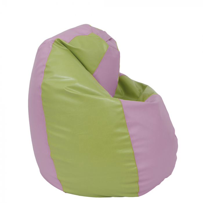 Mara - fotoliu puff - imitatie piele - mov/verde [3]