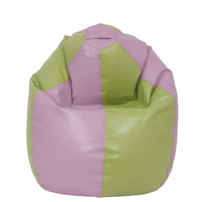 Mara - fotoliu puff - imitatie piele - mov/verde [2]