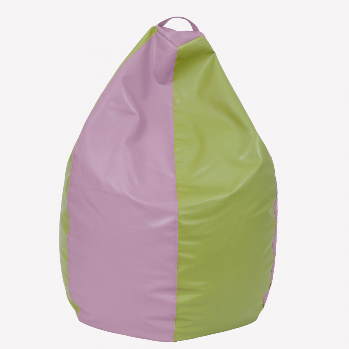 Mara - fotoliu puff - imitatie piele - mov/verde [1]