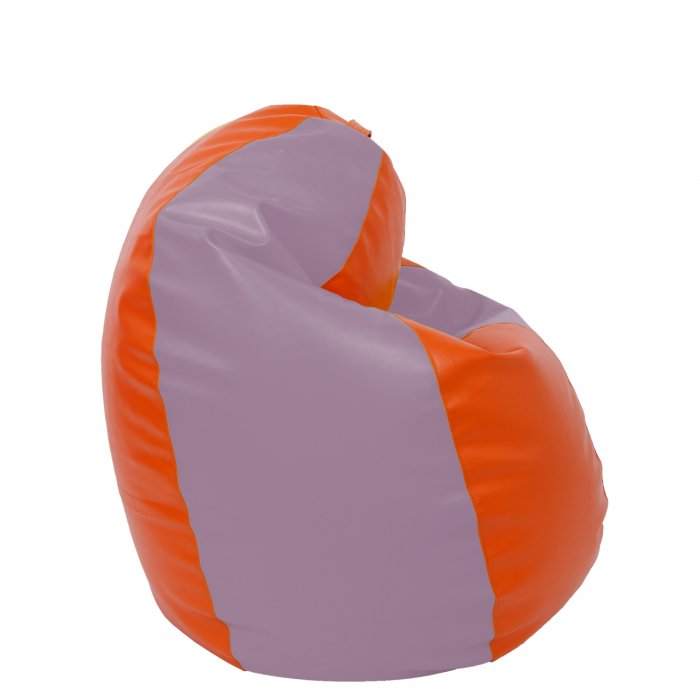 Mara - fotoliu puff - imitatie piele - portocaliu/mov [3]