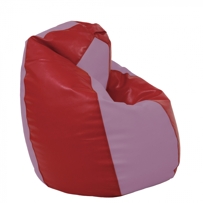 Mara - fotoliu puff - imitatie piele - rosu/mov [3]