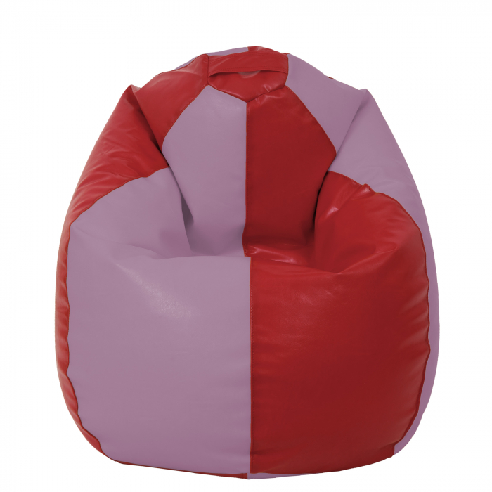 Mara - fotoliu puff - imitatie piele - rosu/mov [2]