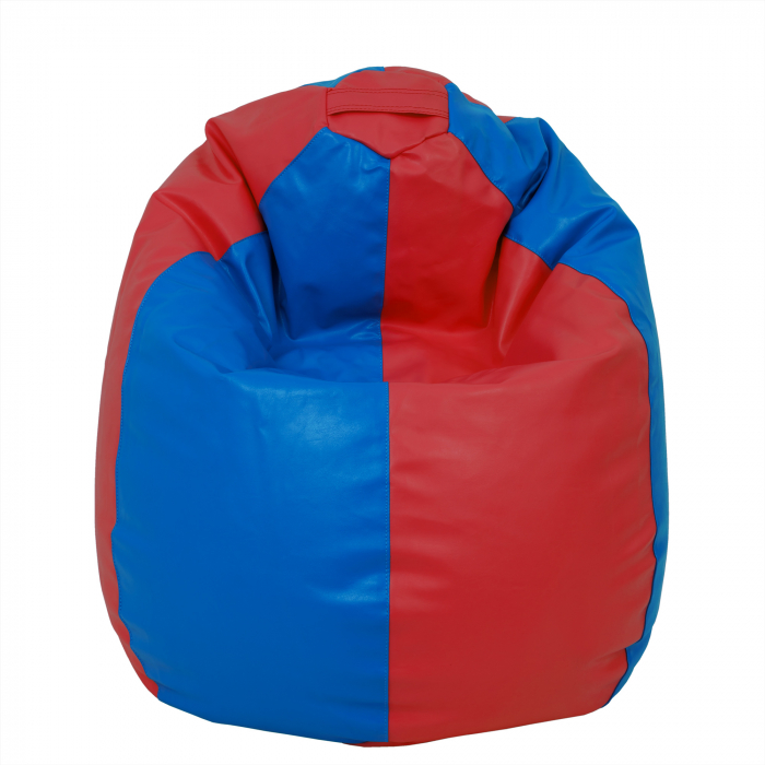 Mara - fotoliu puff - imitatie piele - rosu/ albastru [2]