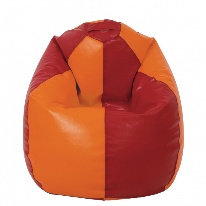 Mara - fotoliu puff - imitatie piele - rosu/portocaliu [2]