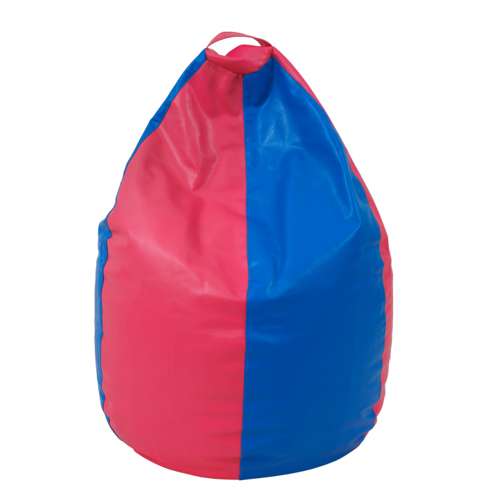 Mara - fotoliu puff - imitatie piele - roz/albastru [1]