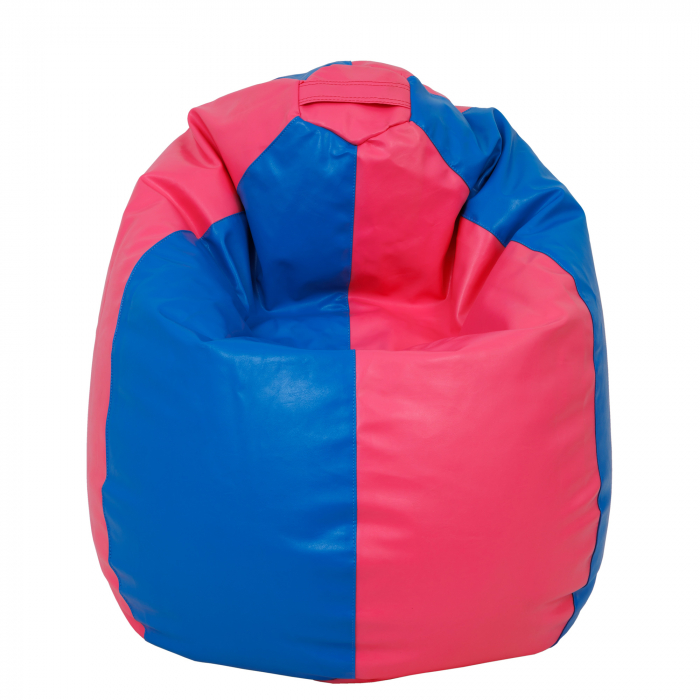 Mara - fotoliu puff - imitatie piele - roz/albastru [2]