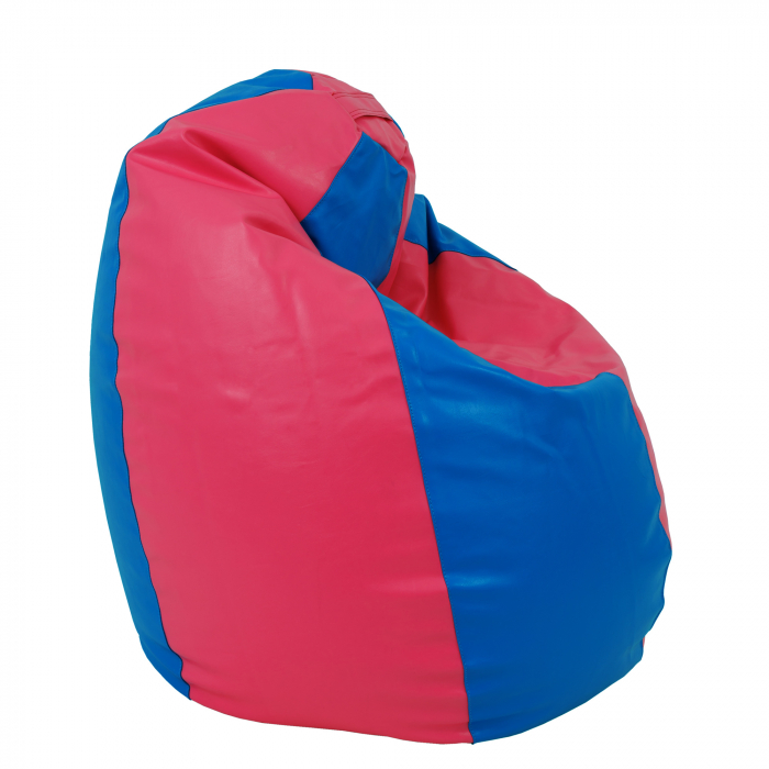 Mara - fotoliu puff - imitatie piele - roz/albastru [3]