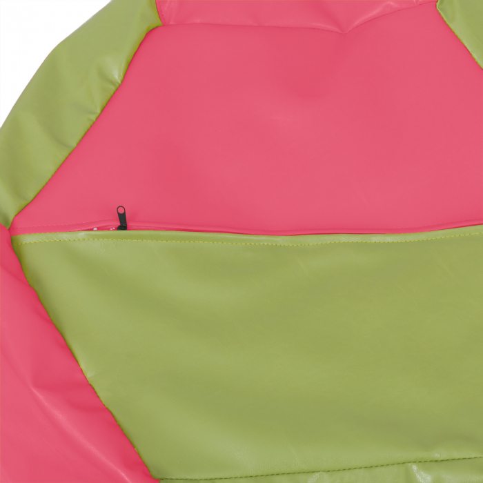 Mara - fotoliu puff - imitatie piele - roz/verde [4]