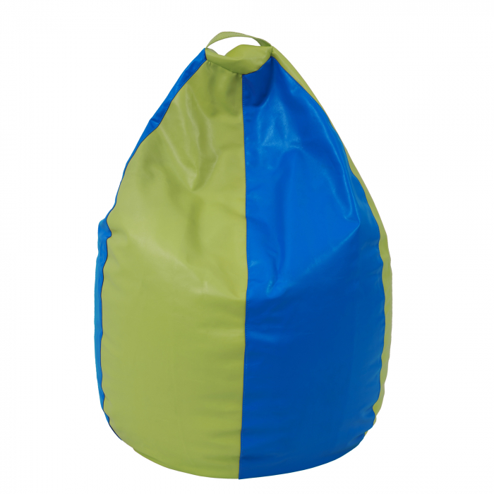 Mara - fotoliu puff - imitatie piele - verde/albastru [1]