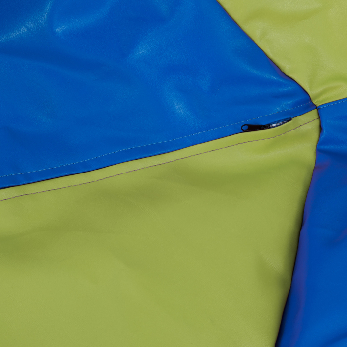 Mara - fotoliu puff - imitatie piele - verde/albastru [4]
