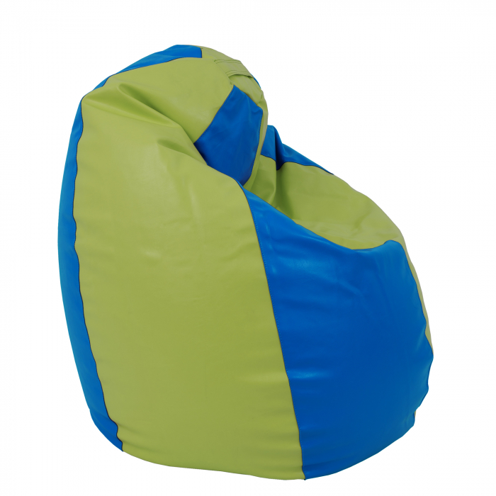 Mara - fotoliu puff - imitatie piele - verde/albastru [3]