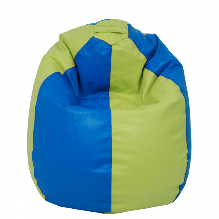 Mara - fotoliu puff - imitatie piele - verde/albastru [2]