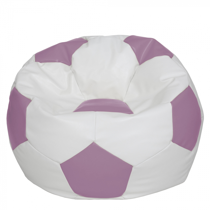 Mega Ball - fotoliu puf - imitatie piele alb/mov [1]