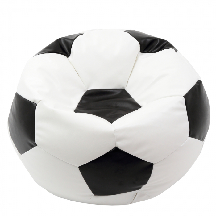 Mega Ball - fotoliu puf - imitatie piele alb/negru [1]