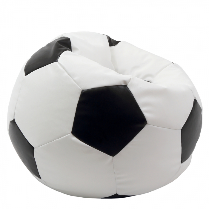 Mega Ball - fotoliu puf - imitatie piele alb/negru [2]