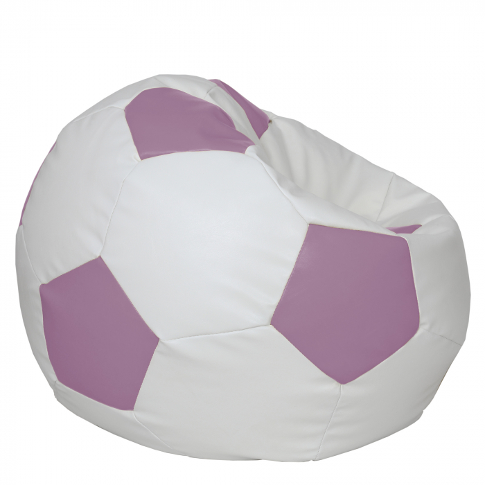Mega Ball - fotoliu puf - imitatie piele alb/mov [2]