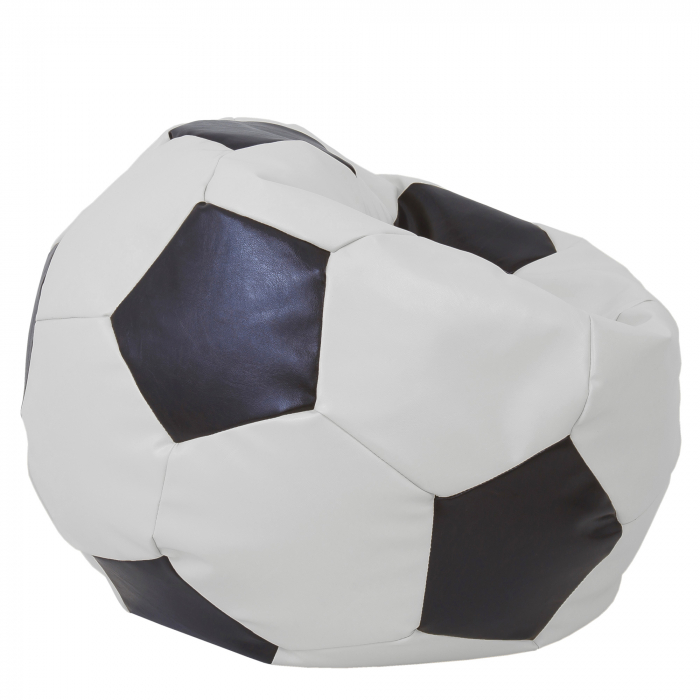Mega Ball - fotoliu puf - imitatie piele alb/wenge [2]