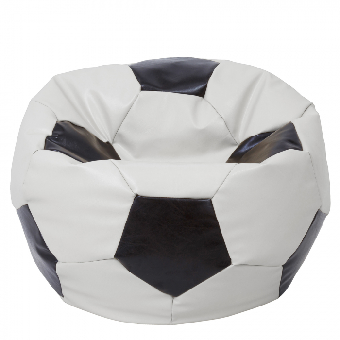 Mega Ball - fotoliu puf - imitatie piele alb/wenge [1]