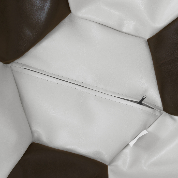 Mega Ball - fotoliu puf - imitatie piele alb/wenge [3]