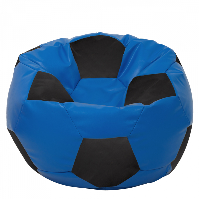 Mega Ball - fotoliu puf - imitatie piele albastru/negru [1]