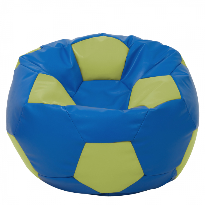 Mega Ball - fotoliu puf - imitatie piele albastru/verde [1]