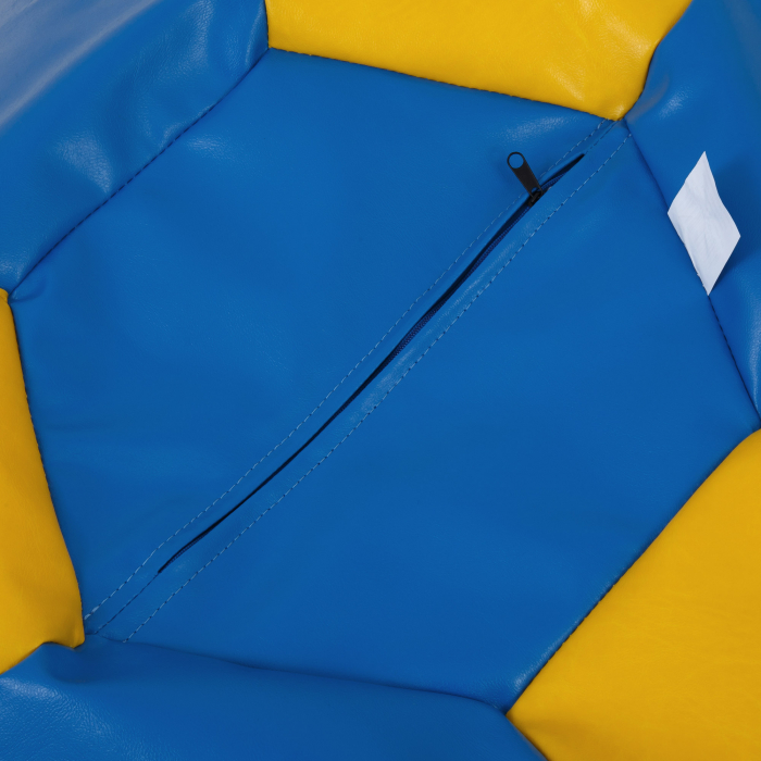 Mega Ball - fotoliu puf - imitatie piele albastru/galben [3]
