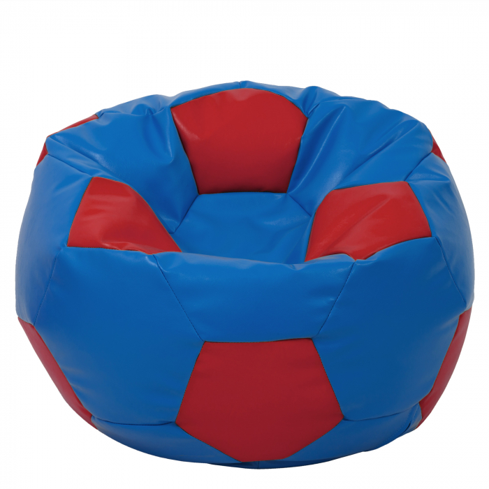Mega Ball - fotoliu puf - imitatie piele albastru/rosu [1]