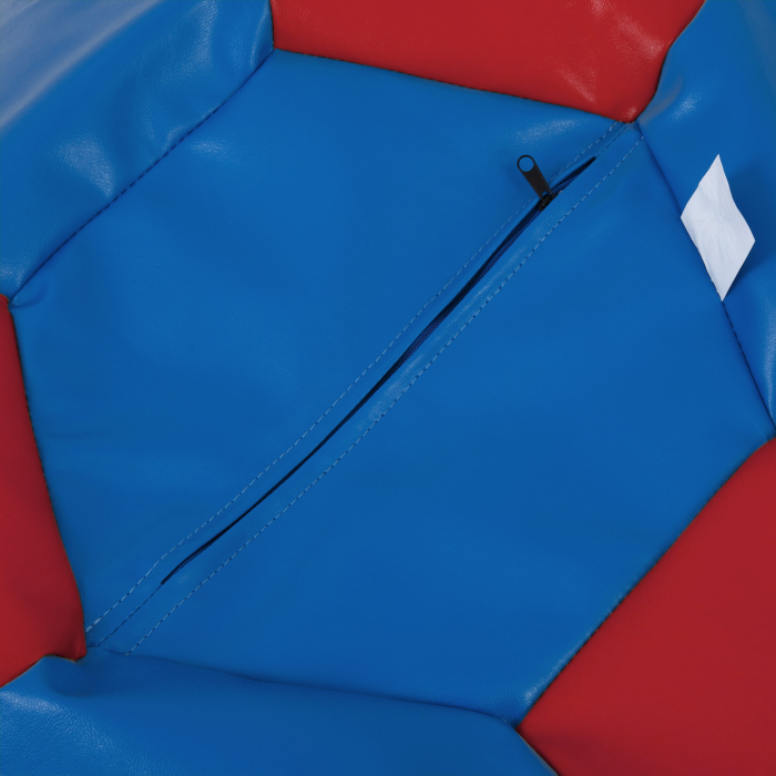 Mega Ball - fotoliu puf - imitatie piele albastru/rosu [3]