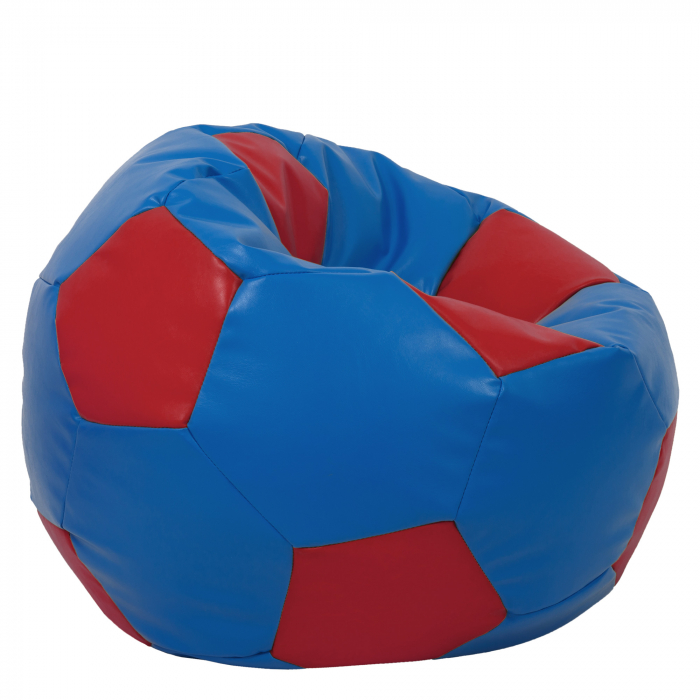 Mega Ball - fotoliu puf - imitatie piele albastru/rosu [2]