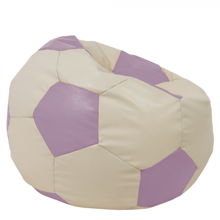 Mega Ball - fotoliu puf - imitatie piele crem/mov [2]