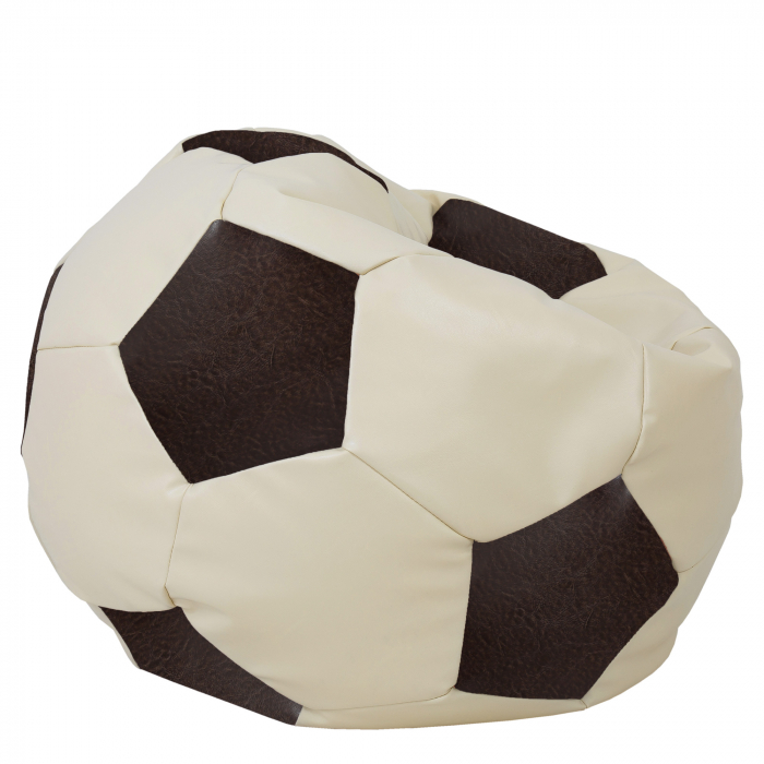 Mega Ball - fotoliu puf - imitatie piele crem/maro [2]